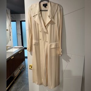 Cream Double-Breasted Trench Coat